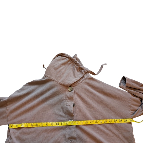 Neon Buddha Jacket Taupe Brown Relaxed Fit Boxy Draw Strings Women's size XL - Picture 4 of 12